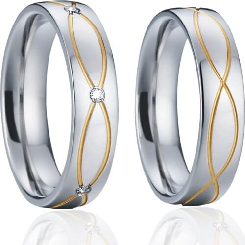 Vintage Love Alliances marriage proposal ladies Wedding Rings set for couples men and women Eco Stainless steel