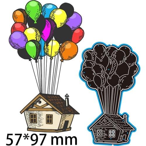 Cutting Dies Balloon House Stencil Craft for Scrapbook Stamps Dies Embossing Paper Gift Card 57*97mm