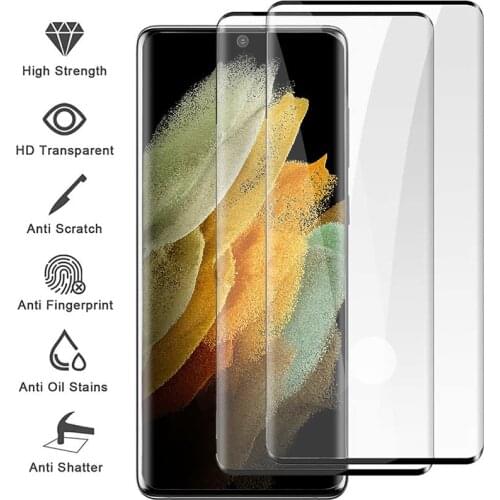 Full Cover Screen Protector for Samsung S20 Ultra Note 10 Plus 8 9 Protective Glass for Samsung S21 Ultra S10 S8 S9 Plus Note 20