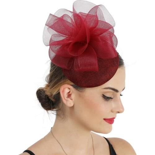 Women Chic Fascinator Hat Hairpin Cocktail Wedding Party Church Headpiece kentucky Headwear Feather Hair Accessories With Bow