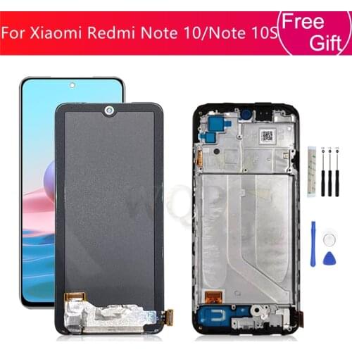 For Xiaomi Redmi Note 10 LCD Display Screen Touch Digitizer Assembly M2101K7AI M2101K7AG LCD With Frame Replacement Repair parts