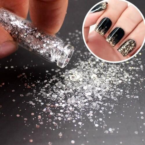 1 Pcs Silvery Acrylic Powder Gel For Nail Polish Nail Art Decorations Crystal Manicure Set Kit Professional Nail Accesorios