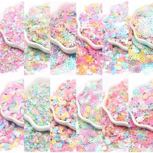 10g Mix Sequins Macaron Flower Snowflake Star Loose Sequin for Crafts Nail Art Glitter Paillettes DIY Confetti Accessories