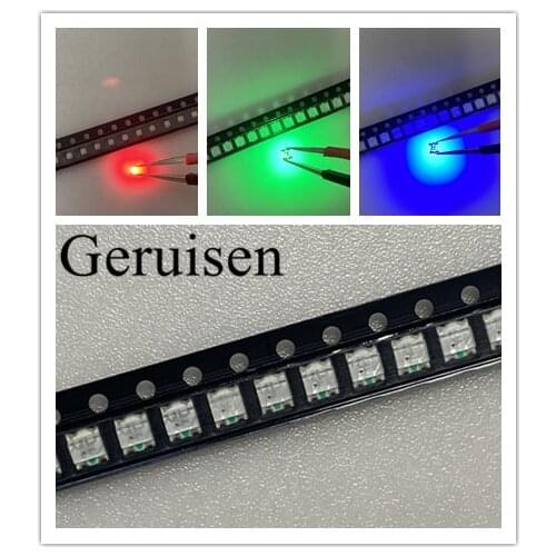 200pcs 1206 (3227) RGB Common Anode SMD LED Bead Tricolor Red Green Blue Ultra Bright Chip LED Light Emitting Diode Lamp SMT