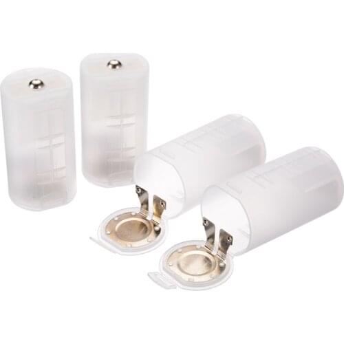 4pcs/lot New 2xAA to D Size Battery Holder Conversion Adapter Switcher Converter Case Box