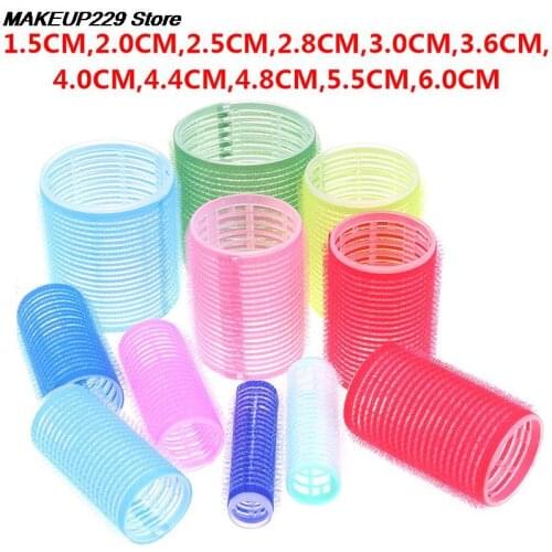 6 Pcs Hairdressing Home Use DIY Magic Large Self-Adhesive Hair Rollers Styling Roller Roll Curler Beauty Tool 3 Size