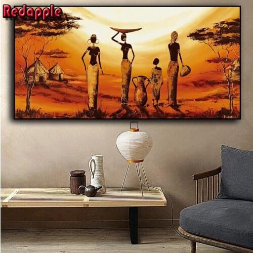 Large Size Abstract African Woman diamond painting Full Square/Round drill 5d diamond embroidery portrait girls 3d cross stitch