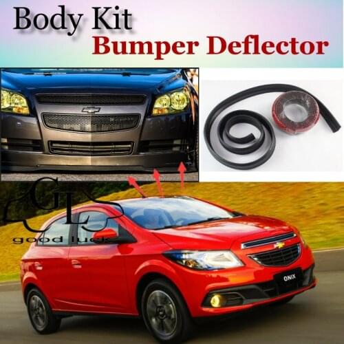 Bumper Lip Lips Onix For Chevrolet Prisma Front Spoiler Skirt Car Scratch Proof Adhesive Strip / Body Kit Strip