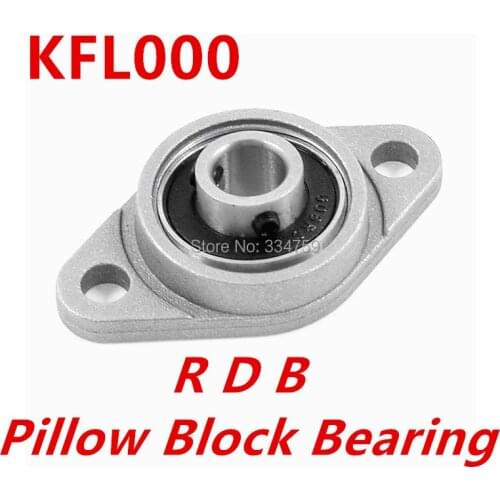 Free Shipping 10mm diameter zinc alloy bearing housing KFL000 FL000 K000 flange bearing with pillow block bearing 5 pcs
