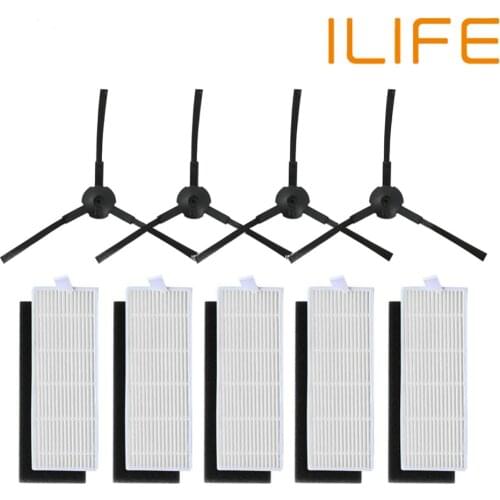 14Pcs/lot Robot vacuum cleaner ilife A8 parts hepa filter Side Brush for ilife a8 a40 danhui robot vacuum cleaner parts