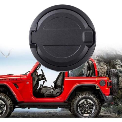 Gas Cap Cover Fuel Tank Door Gas Fuel Tank Cover Cap Lid Car ABS Black For 2018 2019 2020 2021 Jeep Wrangler JL