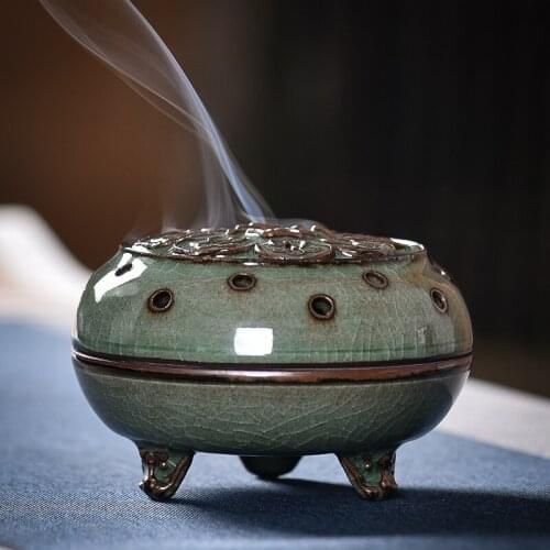 Chinese Style Incense Burner Ceramic Modern Antiquity High Quality Incense Burner Exquisite Retro Encensoir Home Decor EI50IB