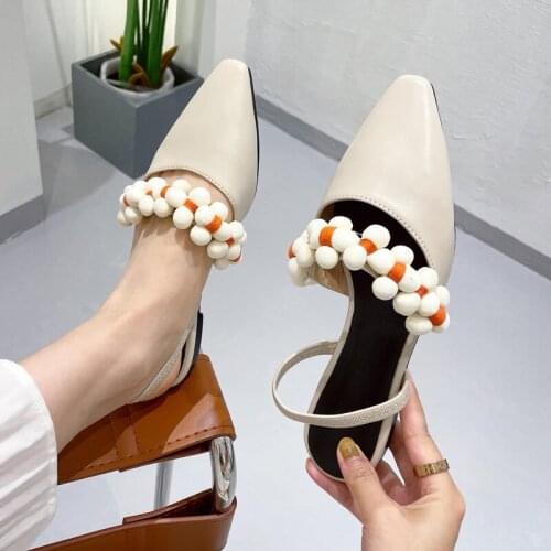 Summer New Style Comfortable Flat-Bottomed Pointed-Toe Ladies Sandals Fashion All-Match Baotou Sandals