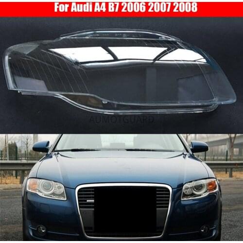 Car Headlight Lens For Audi A4 B7 2006 2007 2008 Transparent Car Headlamp Lens Front Auto Shell