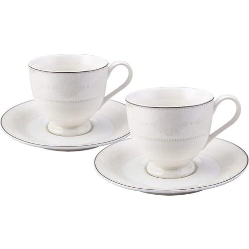 Emsan Artha 6 Seater Coffee Cup Set- 6 Coffee Cups -Set Contents - 6 pcs Coffee Cups - 6 pcs Saucers