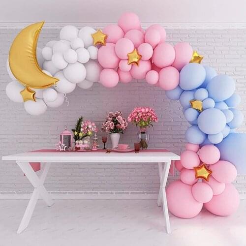 Party Arch Balloon Set Maca Pink Blue Balloon Chain Set Birthday Party Supplies Big Moon Atmosphere Decoration Supplies