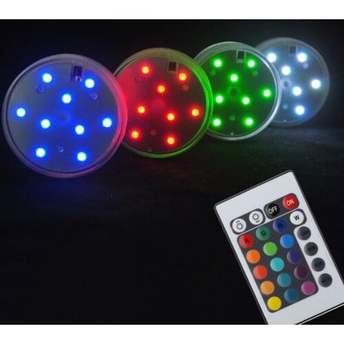 1pc 9 LED Submersible Candle Lamp Remote Control Multicolor Floral Vase Base Waterproof Lights for Wedding Party Decoration 2017