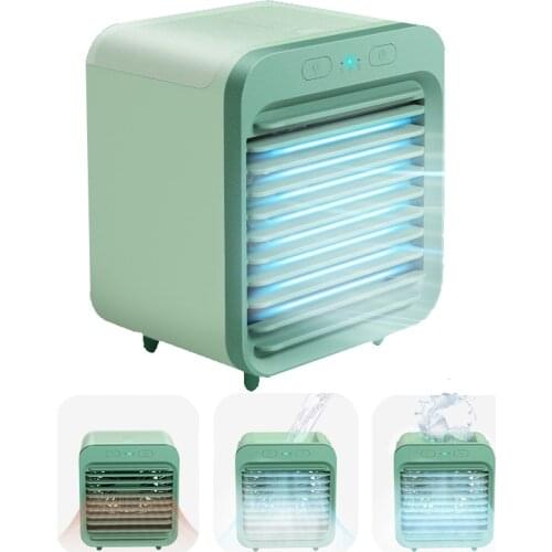 Portable Mini Air Conditioner Small USB Desktop Fan Air Cooler 3 Modes Water Cooling Fan for Home Office Room