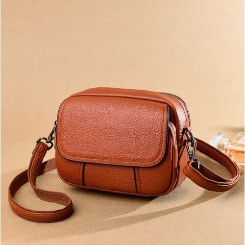Genuine Leather Real Cowhide Womens Casual Fashion Bag Women Messenger Bag Small Shoulder Bag Crossbody Bags For Women Handbags