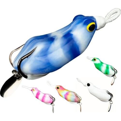 Frog Fishing Lures Bait Double Hooks Artificial Soft Tackle For Freshwater Saltwater Frog Fishing Lures Bait Channa Argus