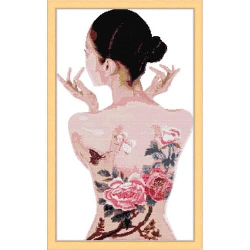 Body Painting Cross Stitch Patterns 14CT 11CT Counted Cross Stitch Kits Handmade Embroidery Fabric Needlework Broderie Package