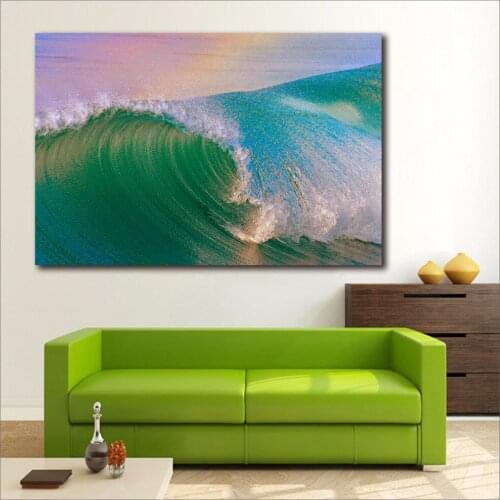 Wlong Large size Oil Painting Spring Surf Waves Wall Art Picture Home Decor Living Room Modern Canvas Print No Frame Paintings