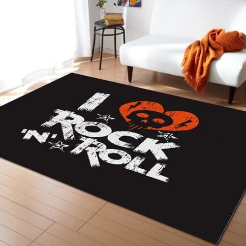I Love Rock N Roll Loves Retro Party Art Carpet Bedroom Room Bedside Blanket Rug for Living Room Cloakroom Carpet Bedroom Decor