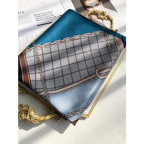 100% Mulberry Silk Scarf Women All-match Spring Autumn Lady Summer Long Printed Shawl 53*170cm