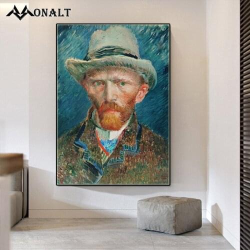 Famous Van Goghs Self-portrait Oil Painting Canvas Posters and Prints Classic Artist Painting on Canvas Wall Picture for Home