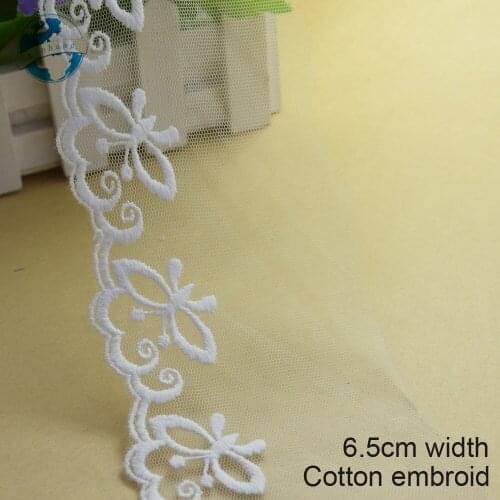 10yards 6.5cm embroid elastic sewing ribbon guipure lace trim or fabric warp knitting DIY Garment Accessories free shipping#1775