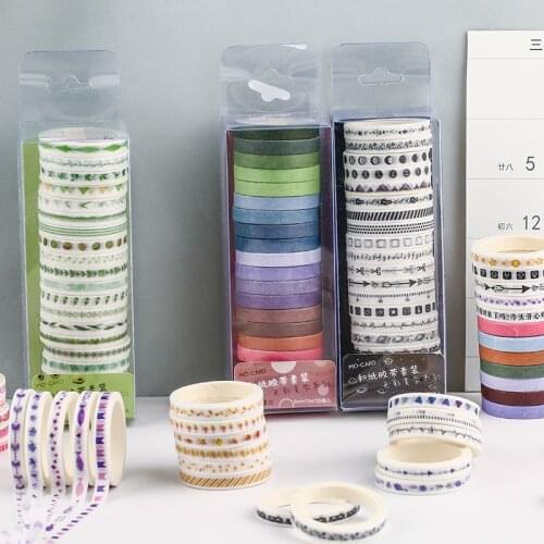 20pcs Multi-color Simplicity Washi Tape Scrapbooking Bullet Journal Decorative Adhesive Tapes Paper Japanese Stationery Sticker