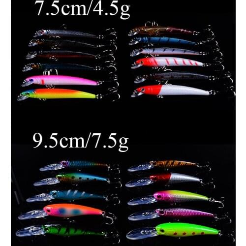 22 Pcs/lot Mixed 2 Models Hard Bait Fishing Lure Minnow Carp Fishing Lure Wobblers Fishing Tackle With 3D Eyes