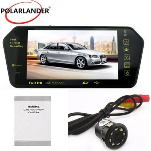 7 Inch TFT LCD Display 800*480 Parking System Rear View Camera MP5 USB/SD/FM Car Mirror Monitor Transimitter Night Vision 12-24V