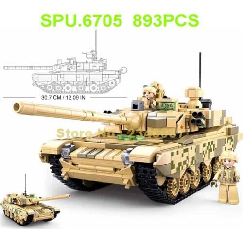 0790 893pcs Military Army Ww2 99a Main Battle Tank Building Blocks Toy