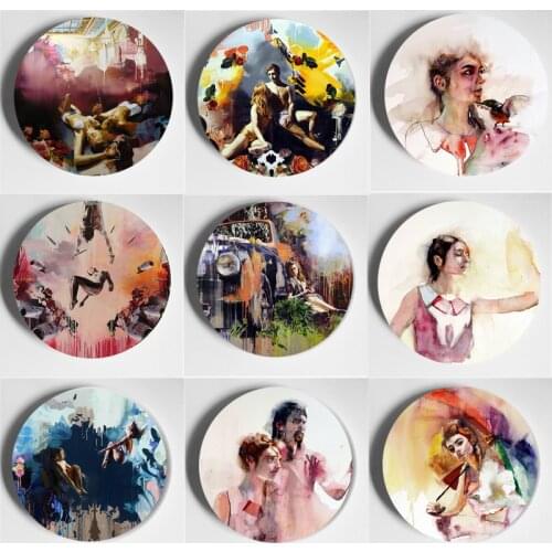 Chloe Early Wall Plate Beautiful High Quality Ceramic Handcraft Decorative Plate Home Living Room Hotel Reasturant Art Plate