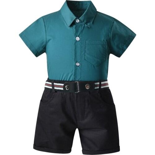 Kids Boy Summer Clothing Suit Fashion Gentleman Children Boys Clothes T-Shirt+Pants Wedding Party 1-7 Years Boy Kids Clothes Set