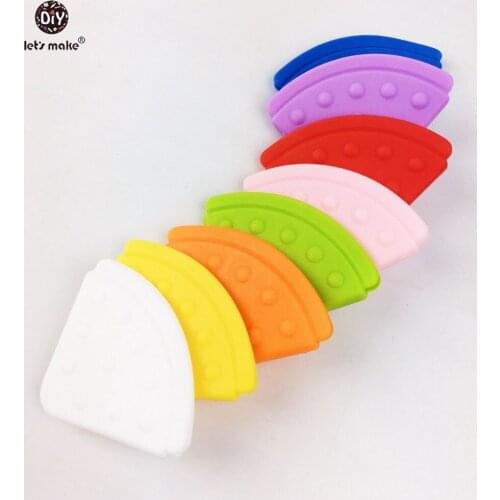 Lets make teether bibs Baby EVA Teether(100pc) BPA Free Teether Solid Color Stretchy Baby Corner Baby Teether