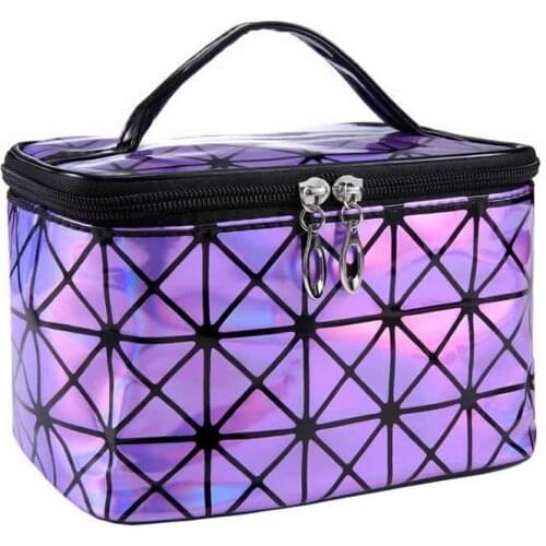 Functional Cosmetic Bag Women Fashion PU Leather Travel Make Up Necessaries Organizer Zipper Makeup Case Pouch Toiletry Kit Bag