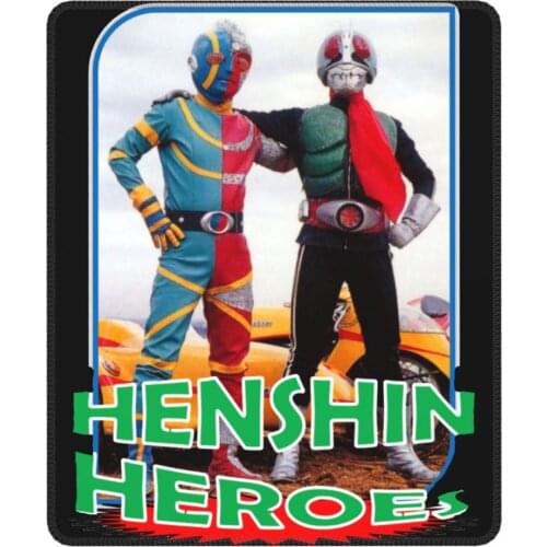 Henshin Heroes Gaming Mouse Pad Ultraman Japanese Anime Rider Hero Robot Soft Mat Natural Rubber Gamer Computer Laptop Pad