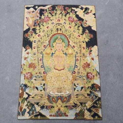 China old Tibet silk Thangka like hanging painting fengshui Tibet Buddha portrait