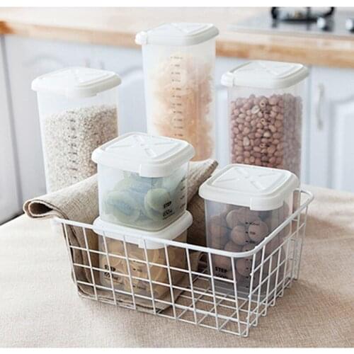 Kitchen Bottles Jars for Refrigerator Organizer Sealing Food Storage Jars Transparent Food Containers Storage Boxes With Scale