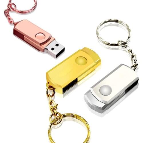 Metal Key USB Flash Drive 64GB Pen Drive 32GB 16GB 8GB 4GB Ring Pendrive Memory Stick 128GB Memoria Usb Stick U Disk