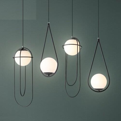 Nordic Minimalist Glass Pendant Light Modern Dining Room Kitchen Lights Hanging Industrial Lamp Bar Cafe Home Lighting Fixtures