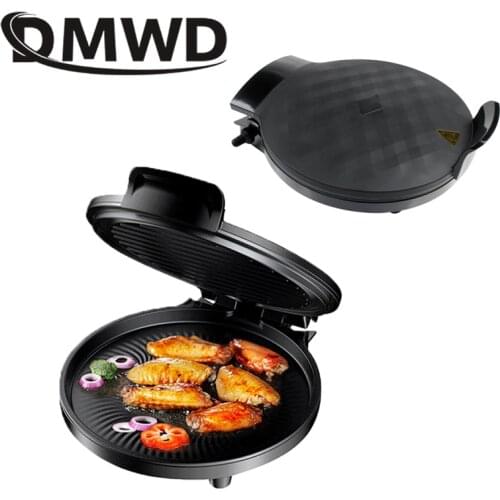 DMWD Multifunction Electric Crepe Maker Double-Plates Heating Steak Frying Pan BBQ Grill Skillet Pancake Pizza Baking Machine EU