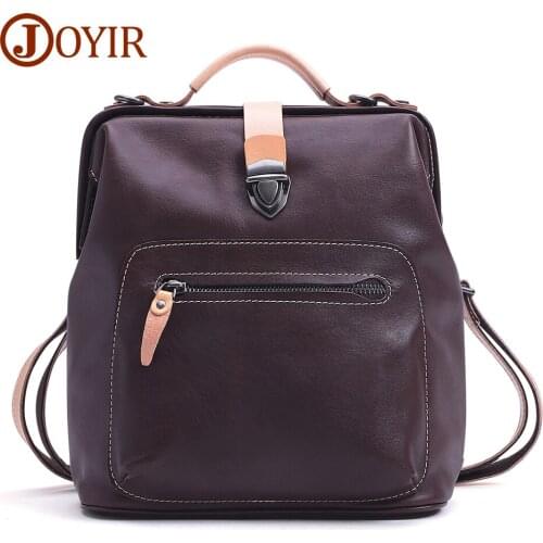 JOGUJOS Fashion Leather Waterproof Womens Backpack for Girls Travel Large-Capacity Knapsacks High Quality School Bag Vintage