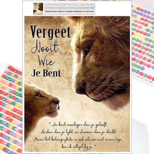 5D DIY Diamond Painting Kit Disney Lion King Simba Cartoon Animal Mosaic Embroidery Full Square Round Christmas Gift Home Decor