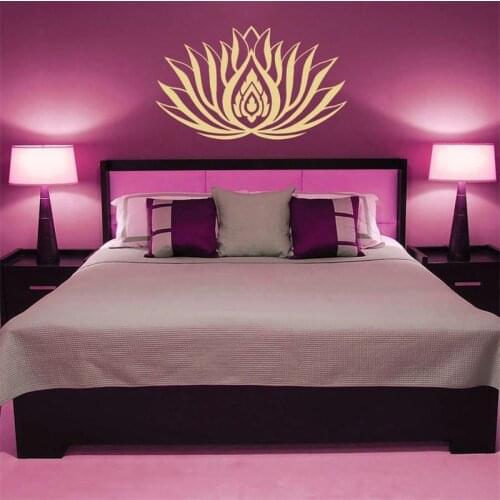 Wall Decal Lotus Flower Namaste Symbol Vinyl Sticker Mural Yoga Zen Meditation Buddha Eastern Bedroom Home decoration HY1495