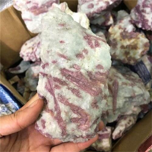 Natural Pink Tourmaline Specimen Healing Crystals Pink Tourmaline Watermelon Rough Stones for home decoration