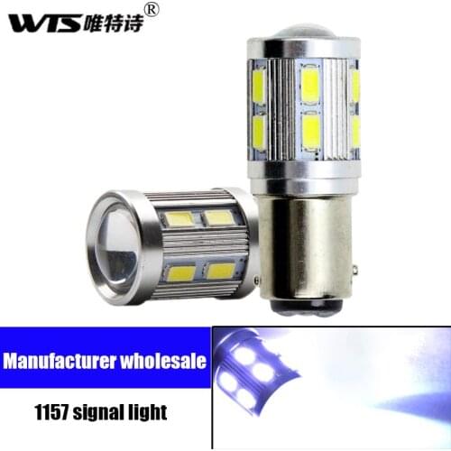 Wholesale 100pcs/lot S25 1157 BAY 15D Lens Spot P21/5W 12SMD 1cree 5630 LED car signal Brake light bulb White Red 12V tail lamp