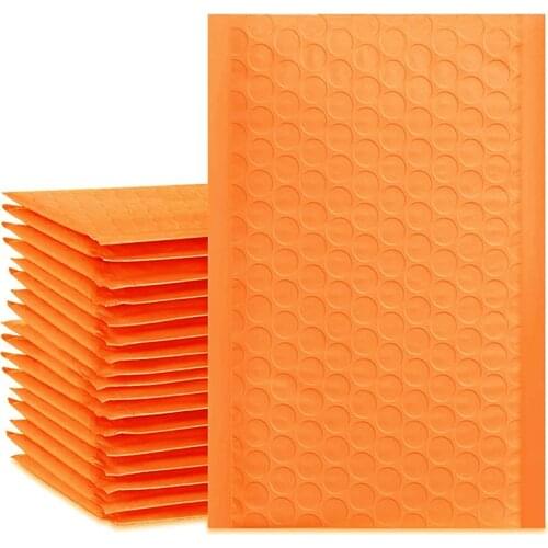 10PCS/Pack Orange Bubble Mailers,4x8 Bubble Poly Mailers, Self-Seal Shipping Bags, Padded Envelopes, Bubble Poly mailers